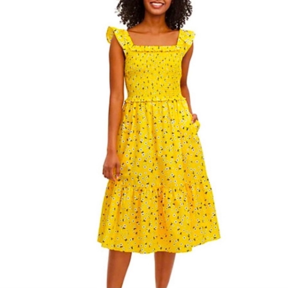 Kate Spade New York 'Fleurette Toss Voile' Midi Dress